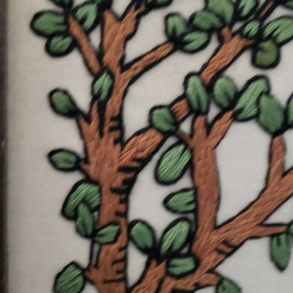 Framed Embroidery Nursery Vintage 15" x 14" - Picture 7 of 8